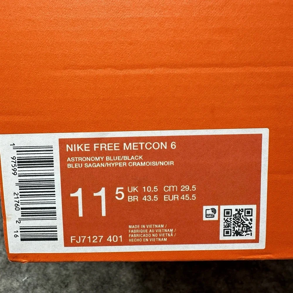 Nike Free Metcon 6 Training Shoes Mens Sz 11.5 Astronomy Blue White FJ7127-401